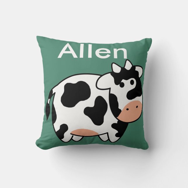 Cow Custom Name Pillow (Front)