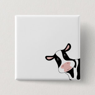 Cow, cute cow, animal button