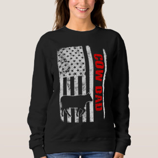 Cow Dad American Flag Sweatshirt
