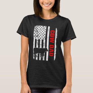Cow Dad American Flag T-Shirt