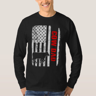 Cow Dad American Flag T-Shirt