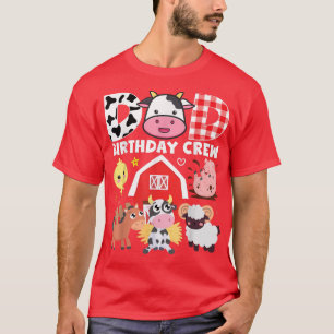 Cow Dad Birthday Crew Farm Theme Animals Birthday T-Shirt