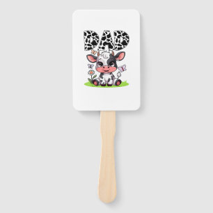 Cow Dad Birthday Family Matching Fathers Day Boy G Hand Fan