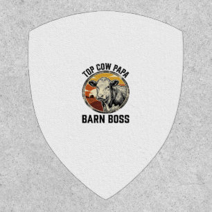 Cow Dad Shirt Vintage Engraved Farm Father Graphic Patch