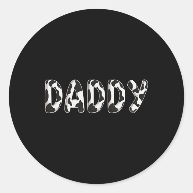 Cow Daddy Birthday Family Matching Fathers Day Boy Classic Round Sticker (Front)