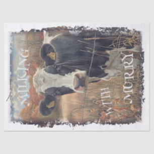Cow Dairy Milking Holstein Friesian - Personalize Tissue Paper