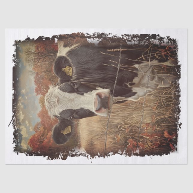 Cow Dairy Milking Holstein Friesian Tissue Paper (Front)