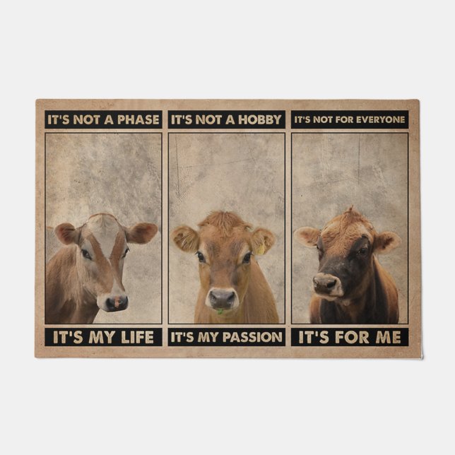 Cow Decor- Custom Personalized- Home Decor Doormat (Front)