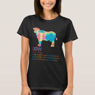 Cow Definition Milk Dairy Cattle Farmer Painting T-Shirt