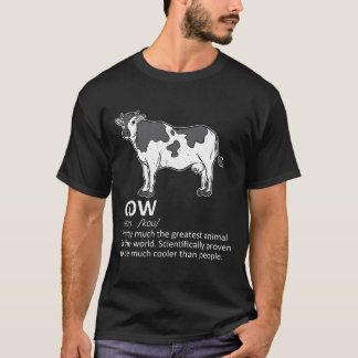 Cow Definition Milk Dairy Cattle Farmer T-Shirt