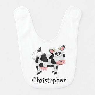 Cow Design Just Add Name Baby Bib