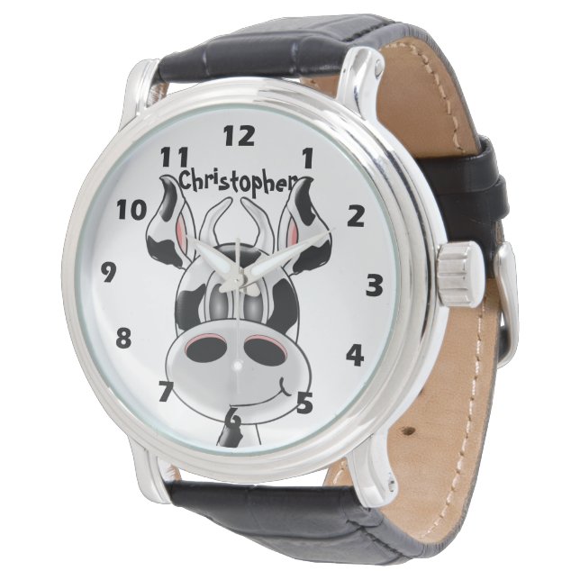 Cow Design Just Add Name Watch (Angled)