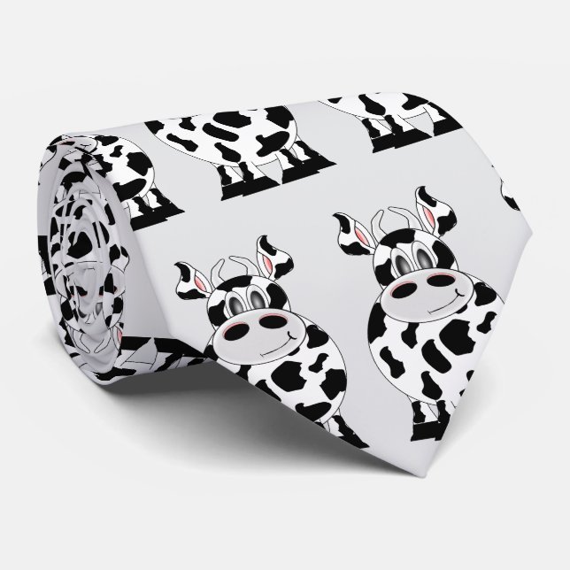 Cow Design Neck Tie (Rolled)