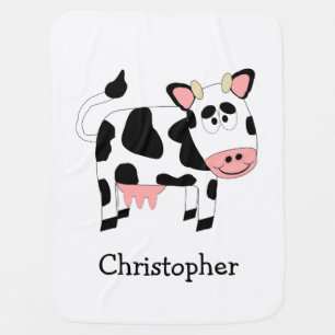 Cow Design Receiving Blanket