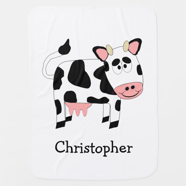 Cow Design Receiving Blanket (Front)