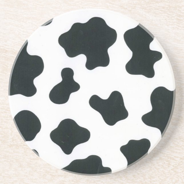 Cow design sandstone coaster (Front)