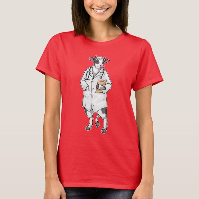 Cow Doctor Stethoscope T-Shirt (Front)