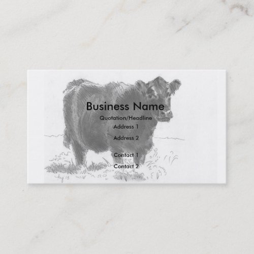 Cow Drawing Business Cards