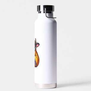 Cow Drinking Bubble Tea Japanese Kimono Water Bottle
