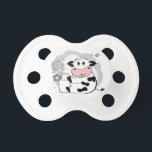 Cow drinking milk pacifier<br><div class="desc">Cow drinking milk. Cute and funny calf with a milk mustache.</div>