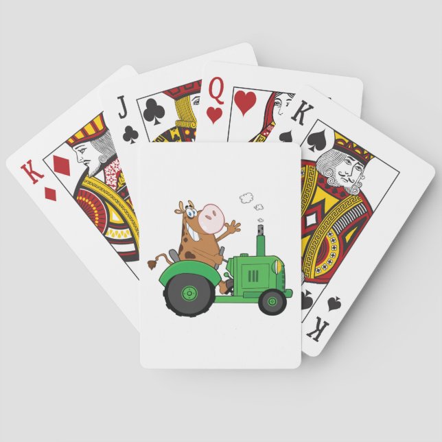 Cow Driving A Tractor Poker Cards (Back)