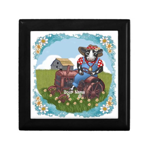 Cow Driving Tractor Gift Box
