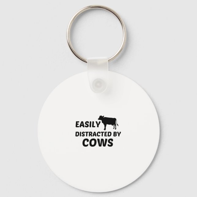 COW EASILY DISTRACTED KEYCHAIN (Front)