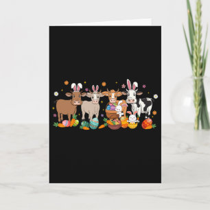 Cow Easter Farm Animal Farmer Easter Eggs Bunny Bo Card
