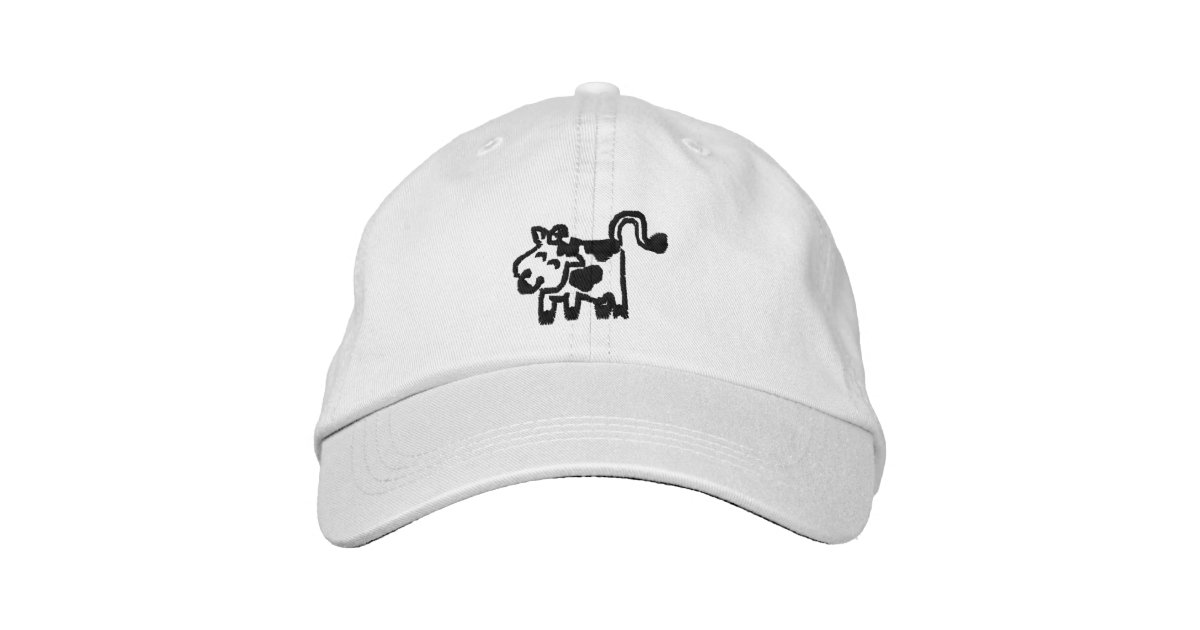 Cow Embroidered Baseball Hat | Zazzle