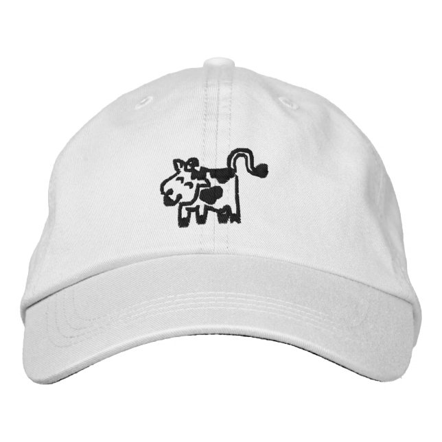 Cow Embroidered Baseball Hat (Front)