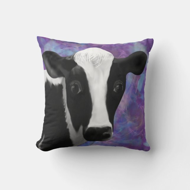 Cow Face and Butt Throw Pillow (Front)