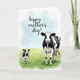 Cow Family Mothers Day Art Card