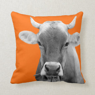 Cow farm animal livestock bovine cattle photo throw pillow