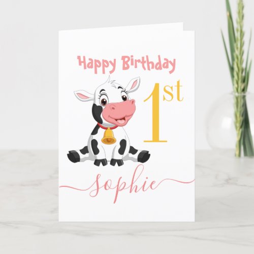 Cow Farm Animals birthday cute Thank You Card