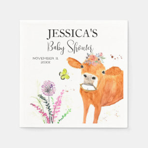 Cow Farm Animals Country Baby Shower Girl Boy Napkins