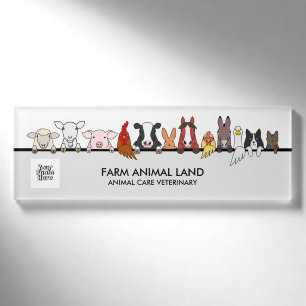 Cow Farm Animals Vet Logo Pet Name Tag