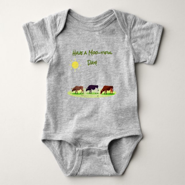 Cow Farm Baby Bodysuit (Front)
