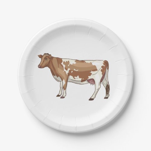 Cow Farm County Wedding Party Birthday Brown Paper Plates