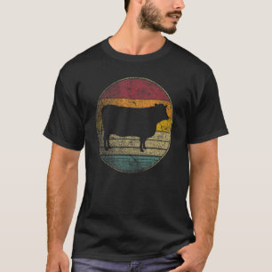 Cow Farm Farmer Vintage Distressed Retro 70s 80s T-Shirt