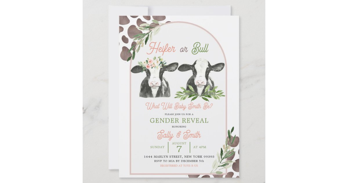 Cow Farm Gender Reveal Invitation | Zazzle