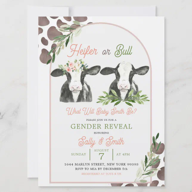 Cow Farm Gender Reveal Invitation Zazzle