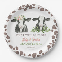 Cow Farm Gender Reveal Paper Plate