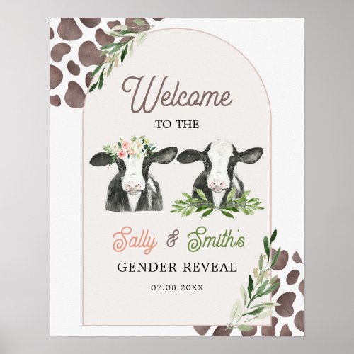 Cow Farm Gender Reveal Welcome Sign