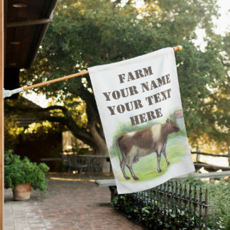 Cow farm house flag