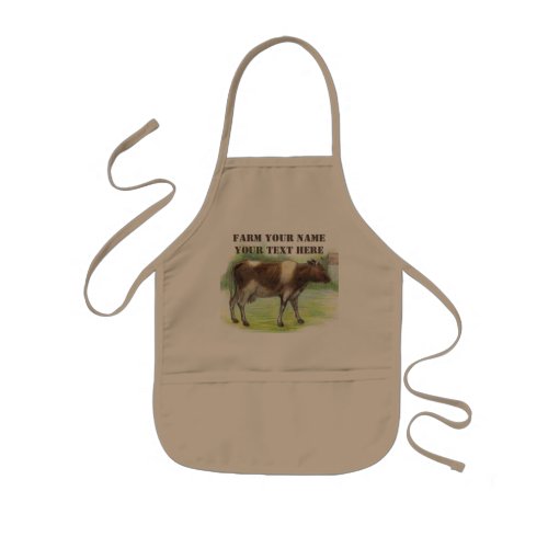 Cow farm  kids apron