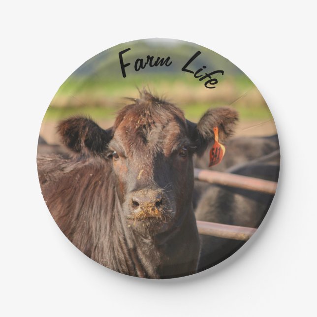 Cow Farm Life Paper Plates (Front)