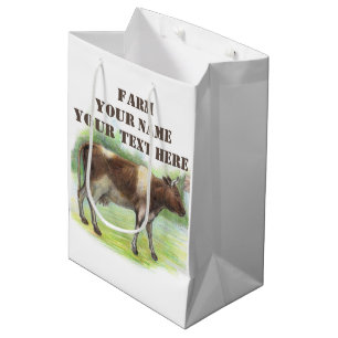 Cow farm medium gift bag