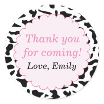 Cow Farm Pink Label Thank You Sticker