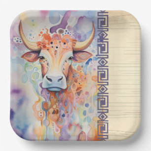 Cow Farm Purple Paper Plates