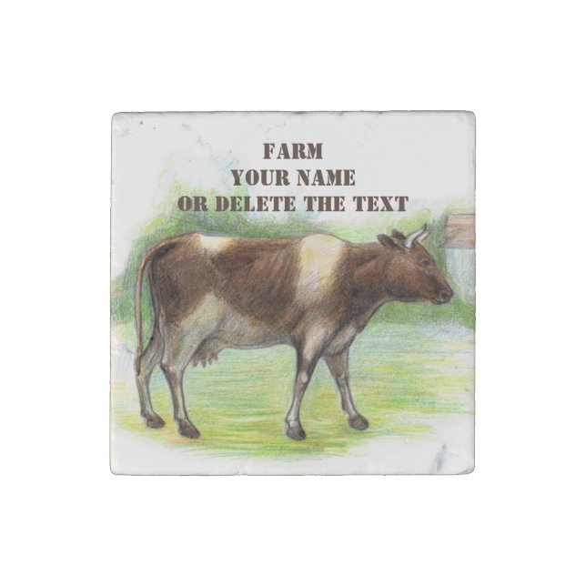 Cow farm  stone magnet (Front)